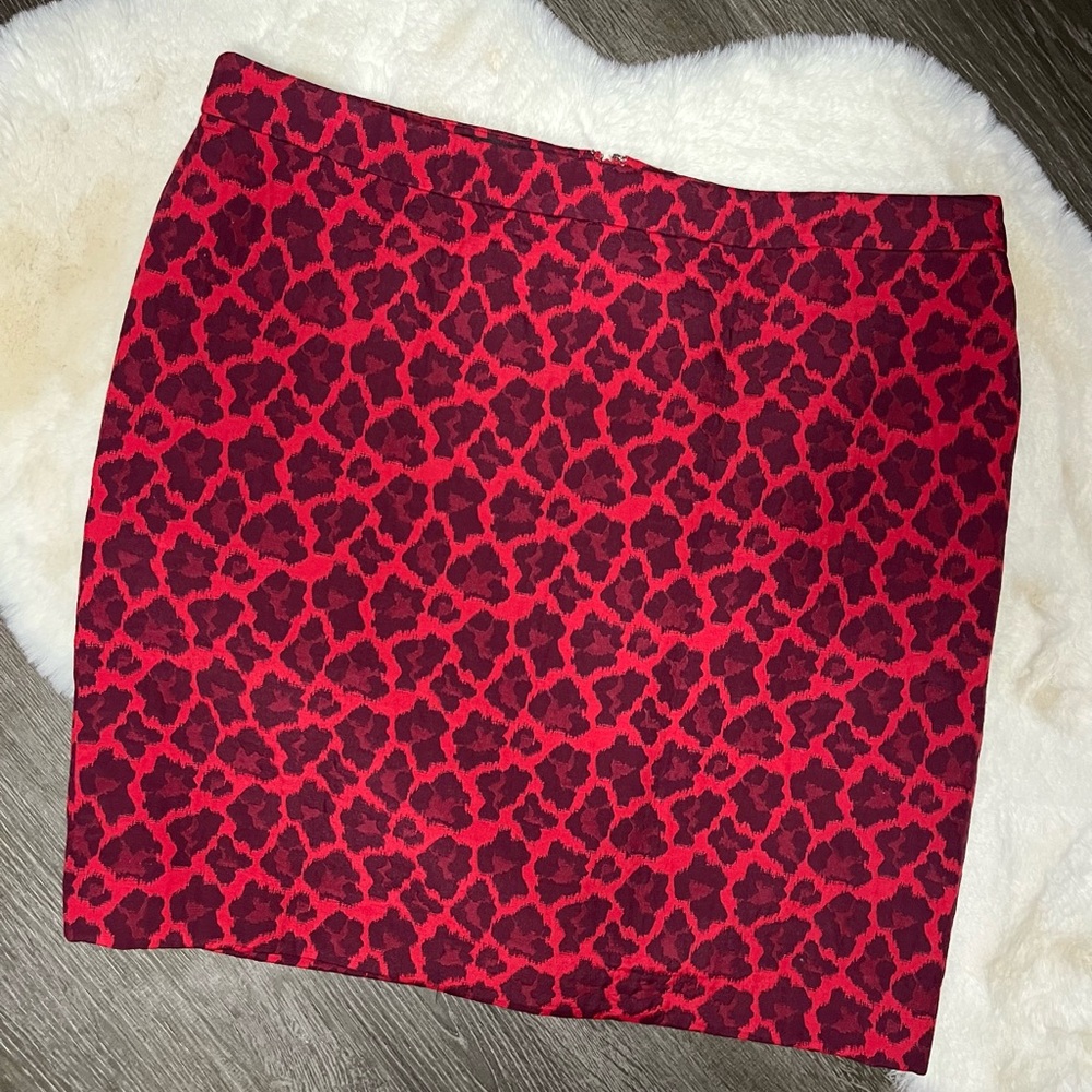 Talbots Red Animal‎ Print Skirt